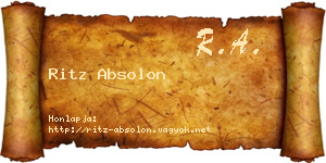 Ritz Absolon névjegykártya